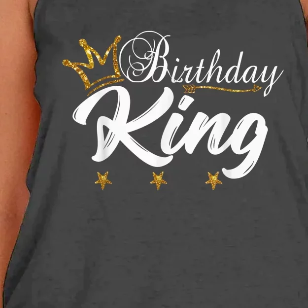 Birthday King Gold Crown Shirt For Boys And Men Women's Knotted Racerback Tank