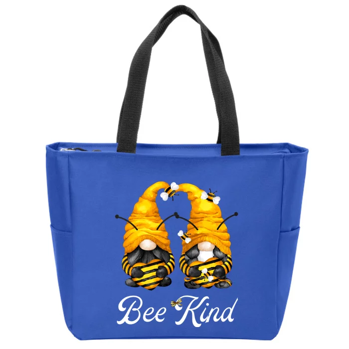 Bee Kind Gnomies Shows Love And Heart For Honey Bee Gnome Gift Zip Tote Bag