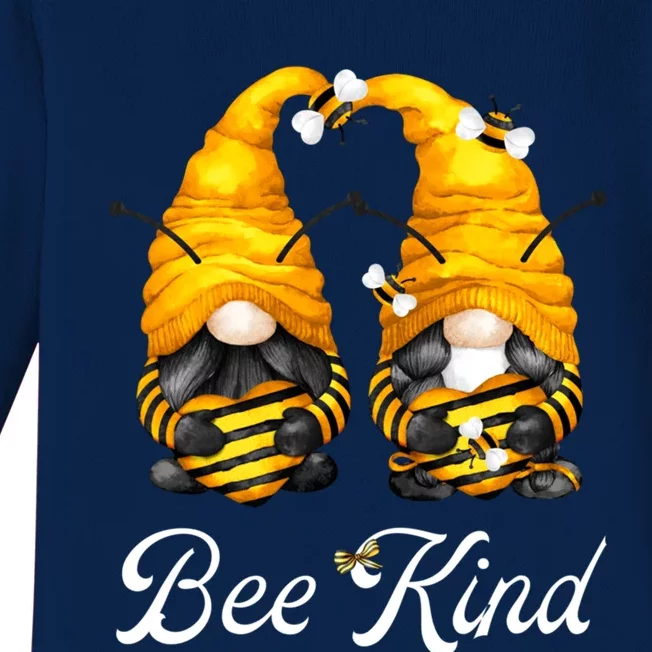 Bee Kind Gnomies Shows Love And Heart For Honey Bee Gnome Gift Baby Long Sleeve Bodysuit