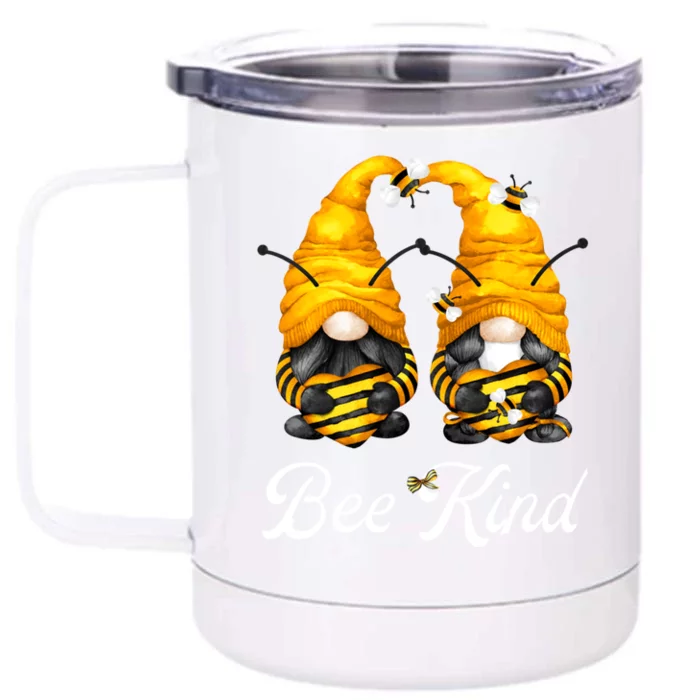 Bee Kind Gnomies Shows Love And Heart For Honey Bee Gnome Gift Front & Back 12oz Stainless Steel Tumbler Cup