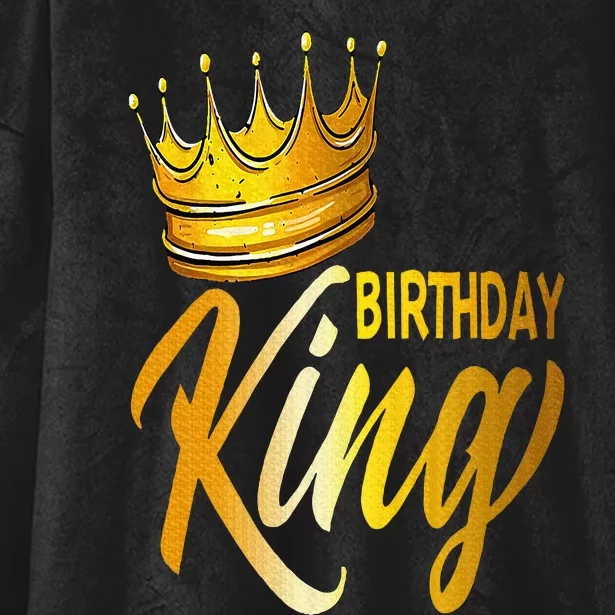 Birthday King Gold Crown Hooded Wearable Blanket