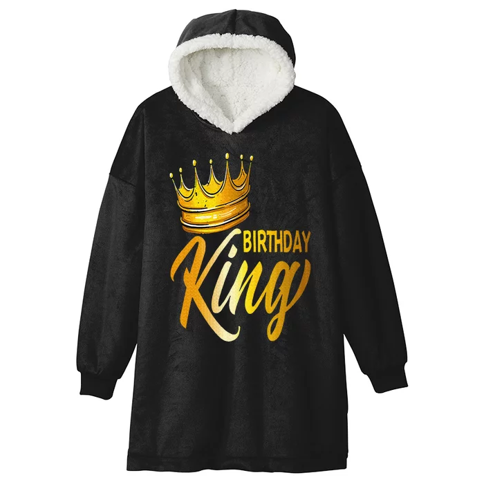 Birthday King Gold Crown Hooded Wearable Blanket