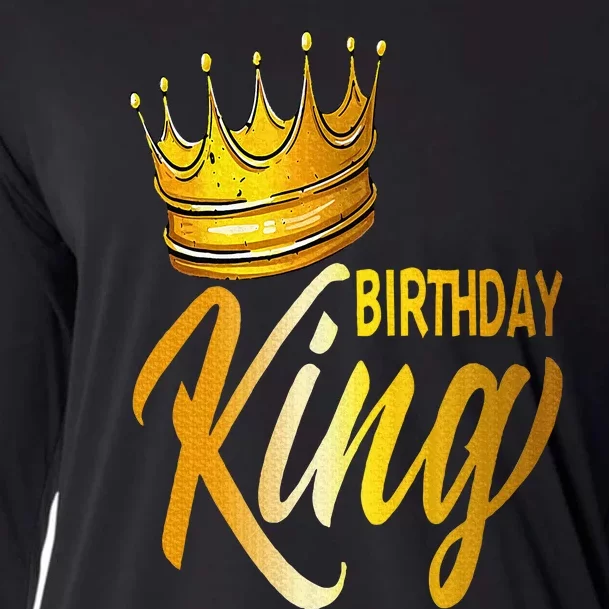 Birthday King Gold Crown Cooling Performance Long Sleeve Crew