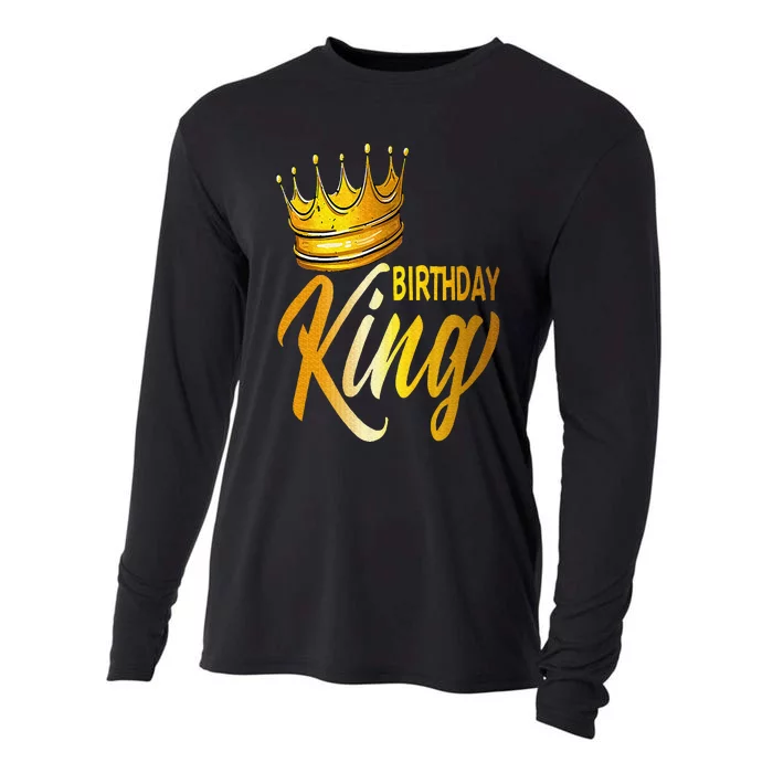 Birthday King Gold Crown Cooling Performance Long Sleeve Crew