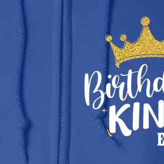 Birthday King Gold Crown Great Gift Evans Last Name Gift Full Zip Hoodie