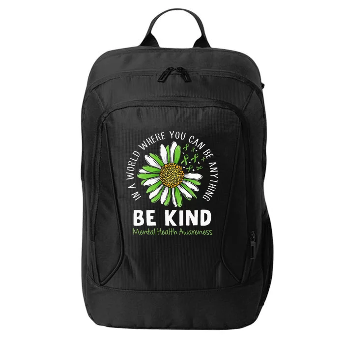 Be Kind Green Ribbon Sunflower Mental Health Awareness City Backpack