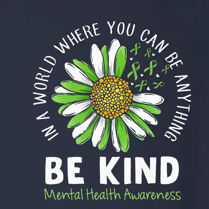 Be Kind Green Ribbon Sunflower Mental Health Awareness Toddler Long Sleeve Shirt