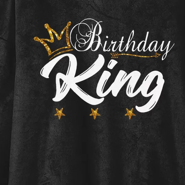 Birthday King Gold Crown For And Hooded Wearable Blanket