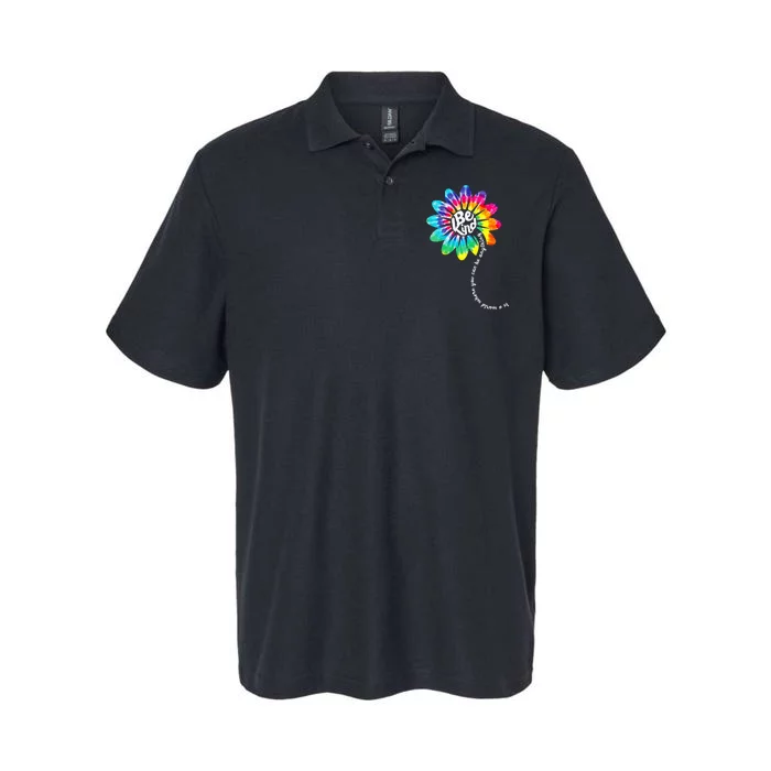 Be Kind Groovy Tie Dye Flower Power Gift Anti Bullying Softstyle Adult Sport Polo