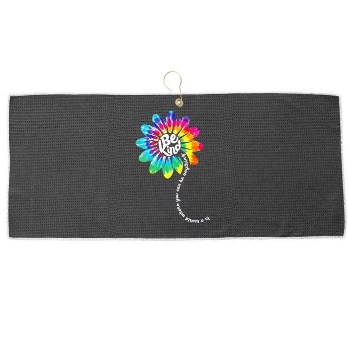 Be Kind Groovy Tie Dye Flower Power Gift Anti Bullying Large Microfiber Waffle Golf Towel