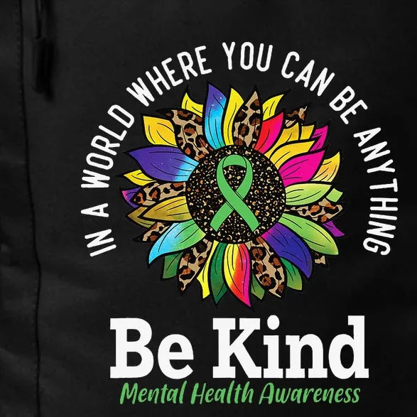 Be Kind Green Ribbon Sunflower Mental Health Awareness Daily Commute Backpack