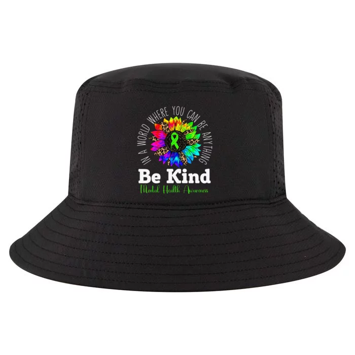 Be Kind Green Ribbon Sunflower Mental Health Awareness Cool Comfort Performance Bucket Hat