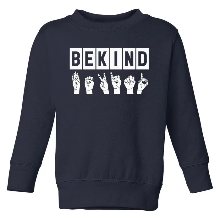 Be Kind Hand Sign Stop Bullying Unity Day Orange Toddler Sweatshirt