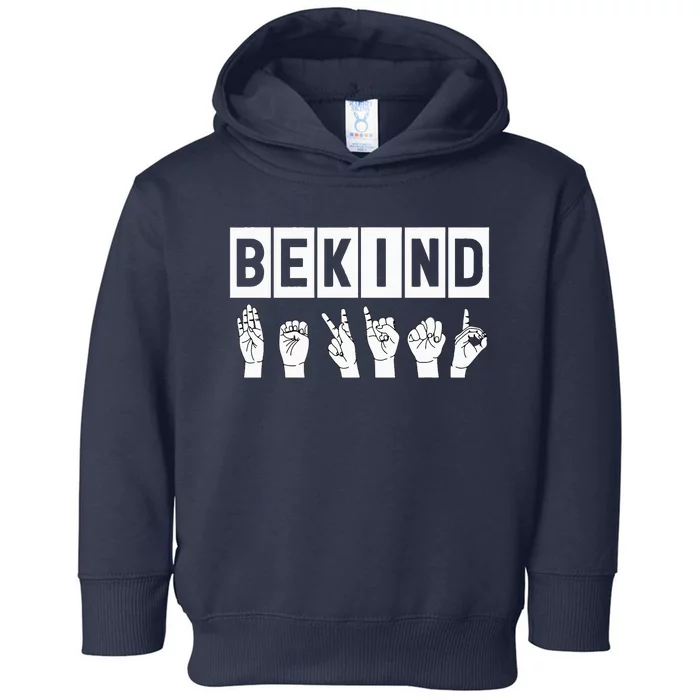 Be Kind Hand Sign Stop Bullying Unity Day Orange Toddler Hoodie