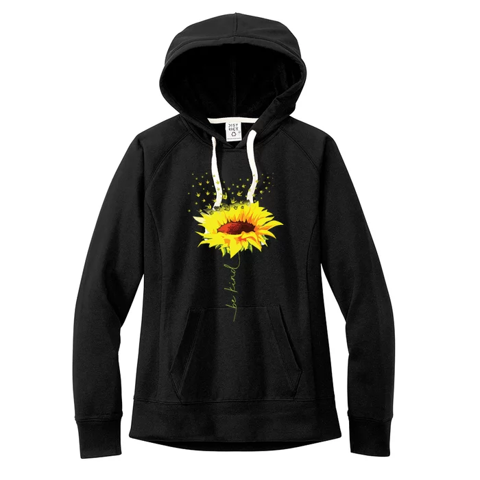 Be Kind Hippie Sunflower I Love You Deaf ASL Sign Language Women's Fleece Hoodie