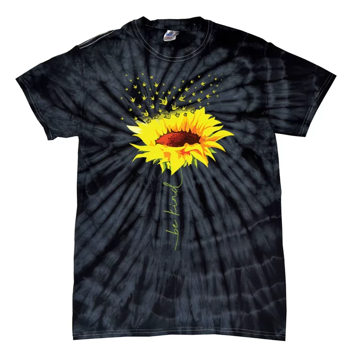 Be Kind Hippie Sunflower I Love You Deaf ASL Sign Language Tie-Dye T-Shirt