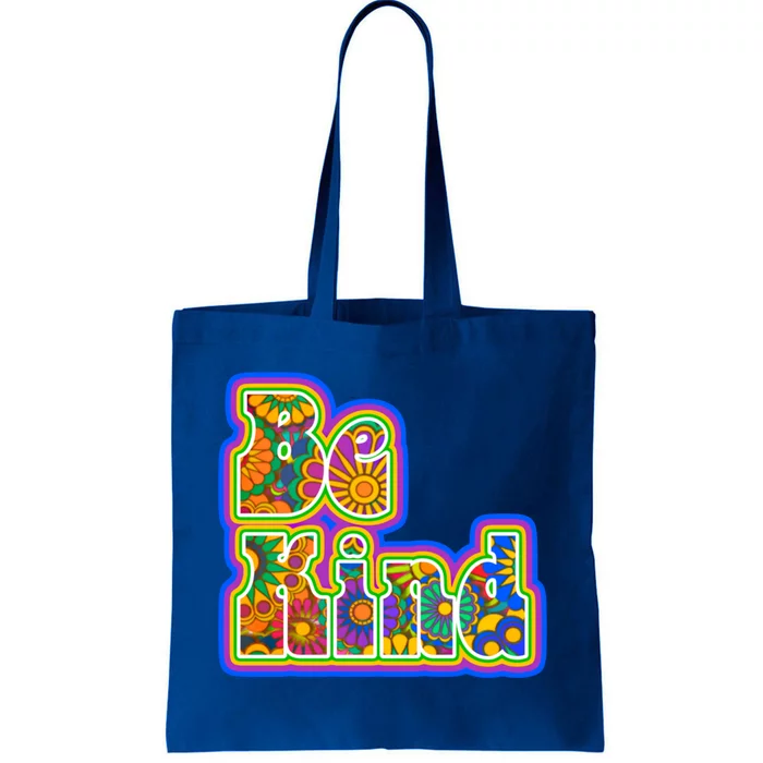 Be Kind Hippy Flower Power Typography Gift Tote Bag