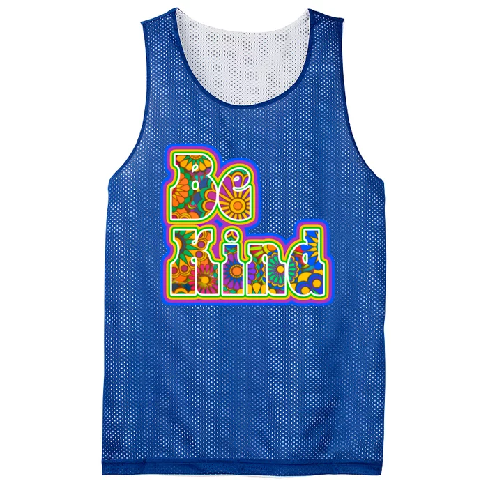 Be Kind Hippy Flower Power Typography Gift Mesh Reversible Basketball Jersey Tank