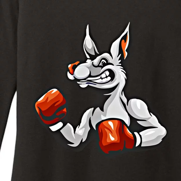 Boxing Kangaroo Humor Sports Boxer Gift Womens CVC Long Sleeve Shirt