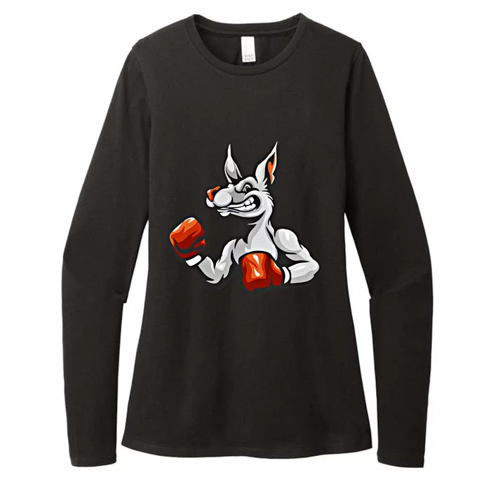 Boxing Kangaroo Humor Sports Boxer Gift Womens CVC Long Sleeve Shirt