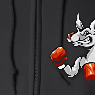 Boxing Kangaroo Humor Sports Boxer Gift Full Zip Hoodie