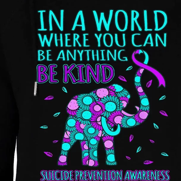 Be Kind Happy Suicide Prevention Awareness Support Graphic Womens Funnel Neck Pullover Hood