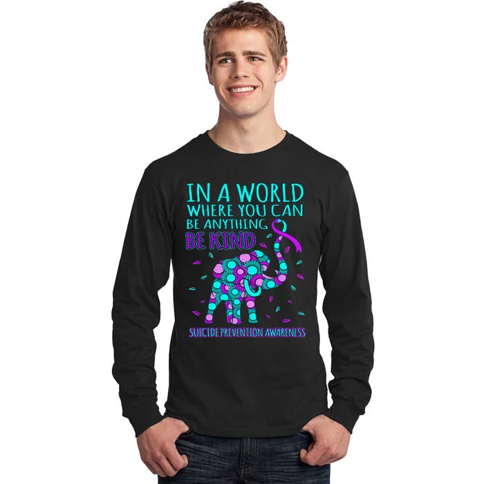 Be Kind Happy Suicide Prevention Awareness Support Graphic Tall Long Sleeve T-Shirt