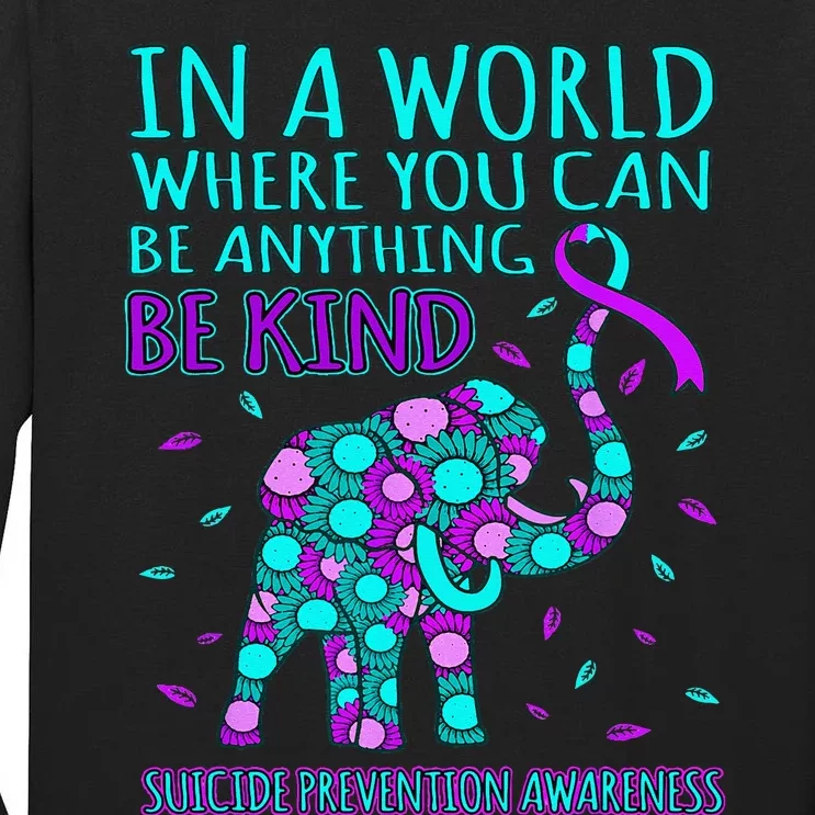 Be Kind Happy Suicide Prevention Awareness Support Graphic Tall Long Sleeve T-Shirt