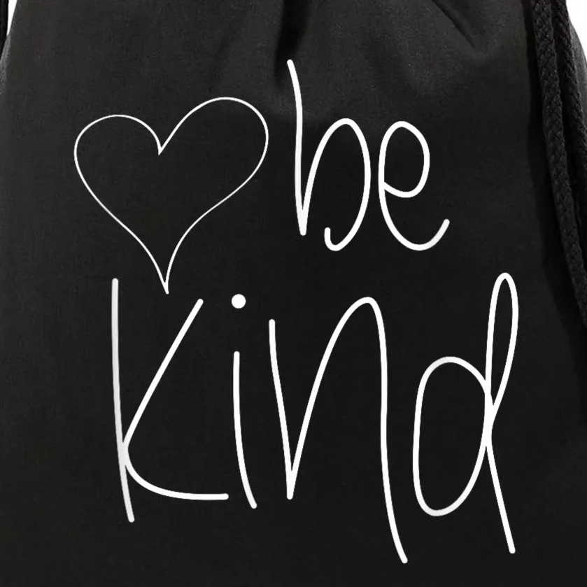 Be Kind Heart Love Blessed Grateful Drawstring Bag