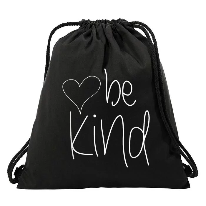 Be Kind Heart Love Blessed Grateful Drawstring Bag