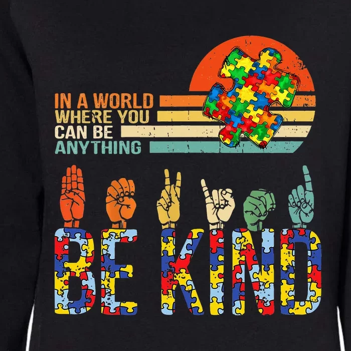 Be Kind Hand Sign Language ASL Puzzle Autism Womens California Wash Sweatshirt