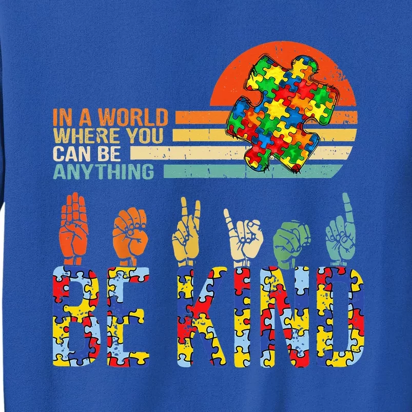 Be Kind Hand Sign Language ASL Puzzle Autism Sweatshirt