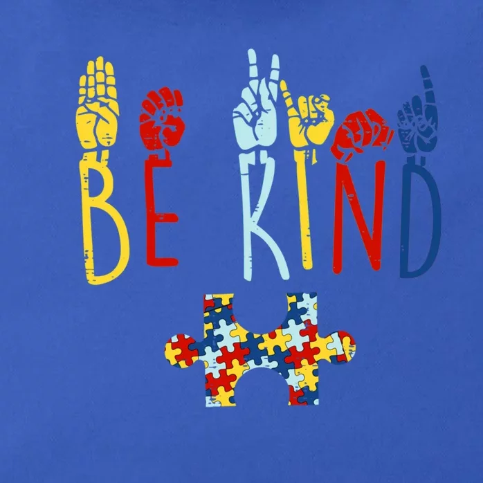 Be Kind Hand Sign Language Puzzle Autism Awareness Asl Mom Gift Zip Tote Bag