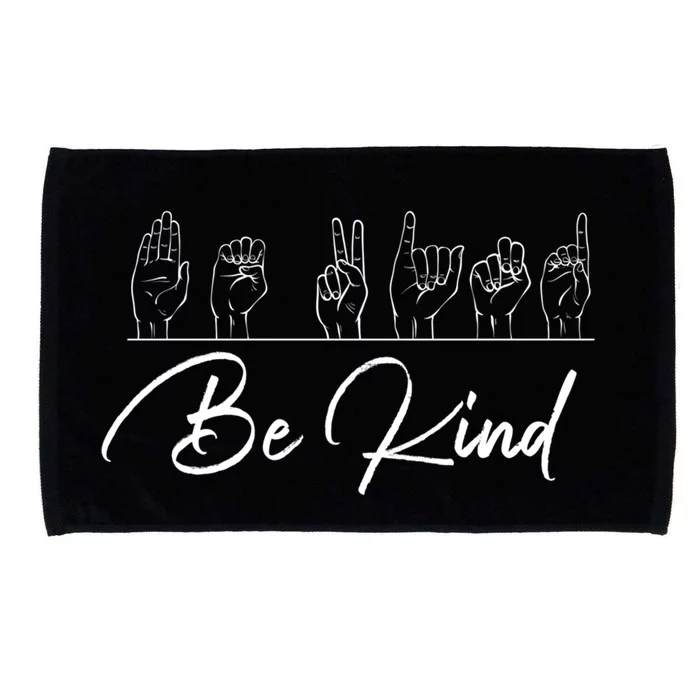 Be Kind Hand Sign Sign Language Gift Asl Interpreter Gift Microfiber Hand Towel