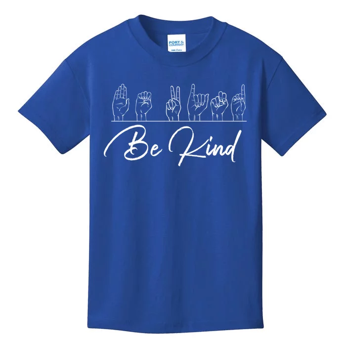 Be Kind Hand Sign Sign Language Gift Asl Interpreter Gift Kids T-Shirt