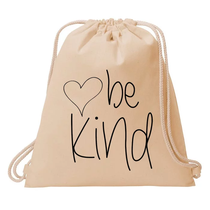 Be Kind Heart Love Blessed Grateful Drawstring Bag