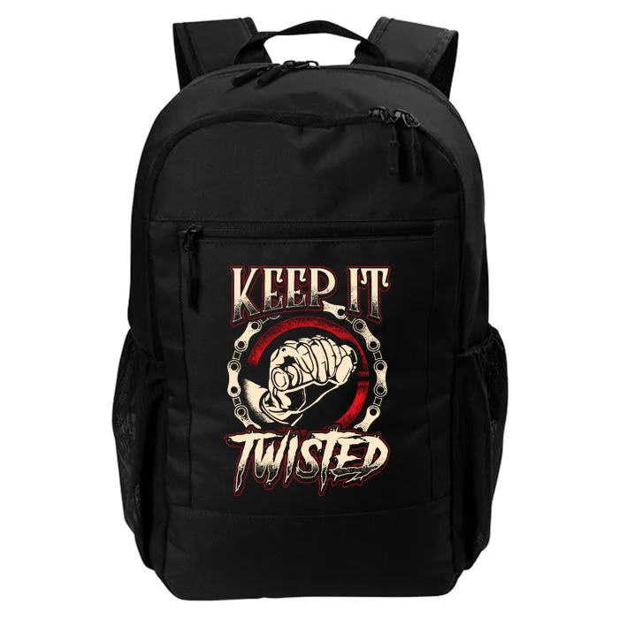 Biker Keep It Twisted Funny Motorbike Dirt Or Racing Daily Commute Backpack