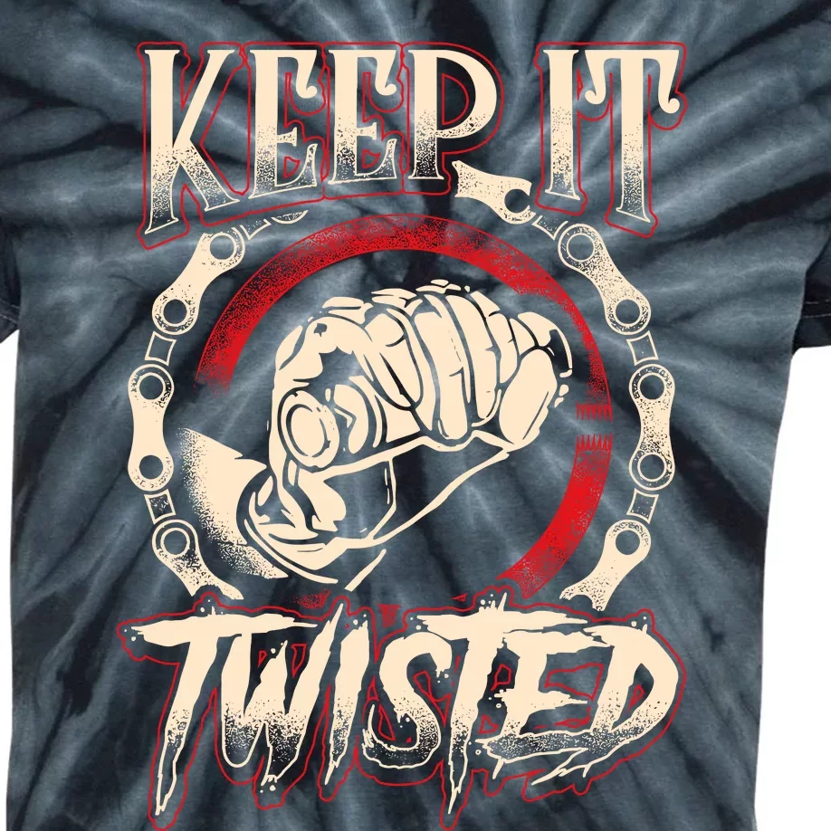 Biker Keep It Twisted Funny Motorbike Dirt Or Racing Kids Tie-Dye T-Shirt