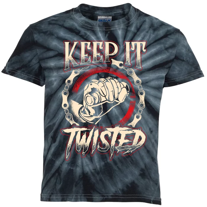 Biker Keep It Twisted Funny Motorbike Dirt Or Racing Kids Tie-Dye T-Shirt