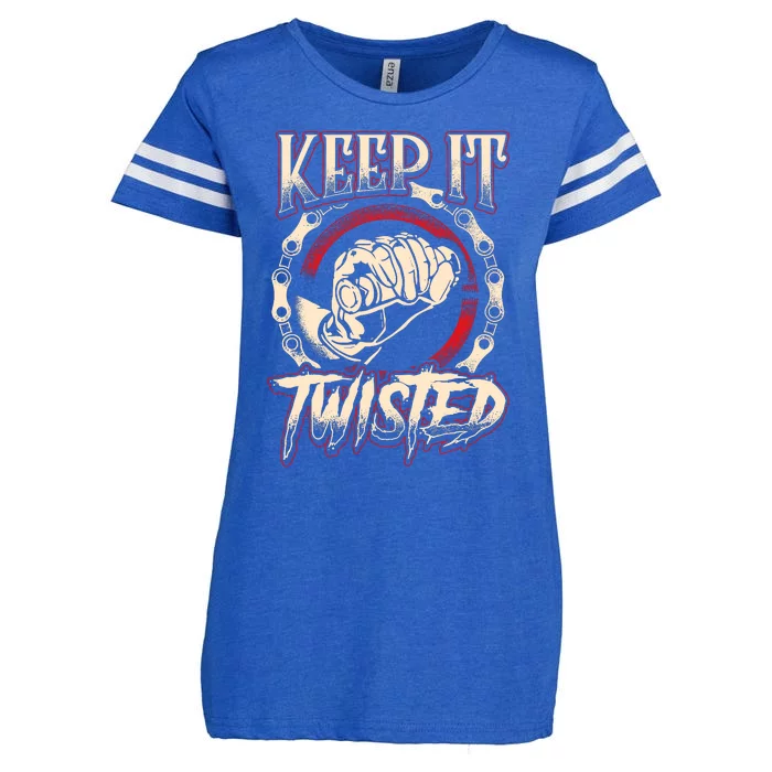 Biker Keep It Twisted Funny Motorbike Dirt Or Racing Enza Ladies Jersey Football T-Shirt