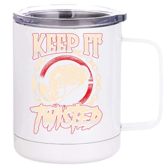 Biker Keep It Twisted Funny Motorbike Dirt Or Racing Front & Back 12oz Stainless Steel Tumbler Cup