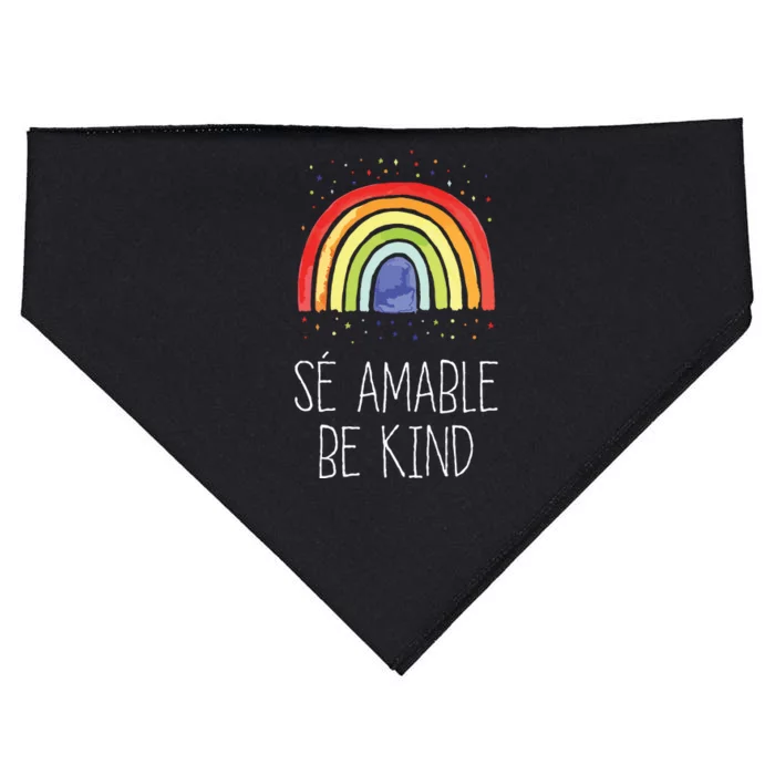 Be Kind In Spanish Se Amable Encouraging And Inspirin USA-Made Doggie Bandana