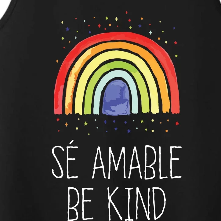 Be Kind In Spanish Se Amable Encouraging And Inspirin Performance Tank