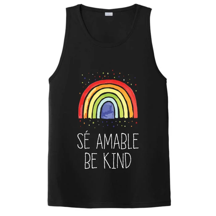 Be Kind In Spanish Se Amable Encouraging And Inspirin Performance Tank