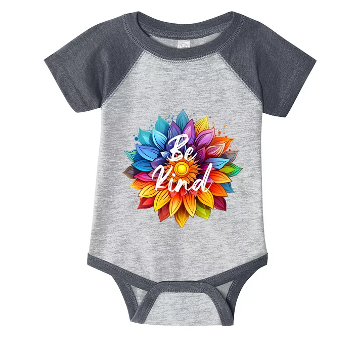 Be Kind In A Colorful Sunflower Infant Baby Jersey Bodysuit