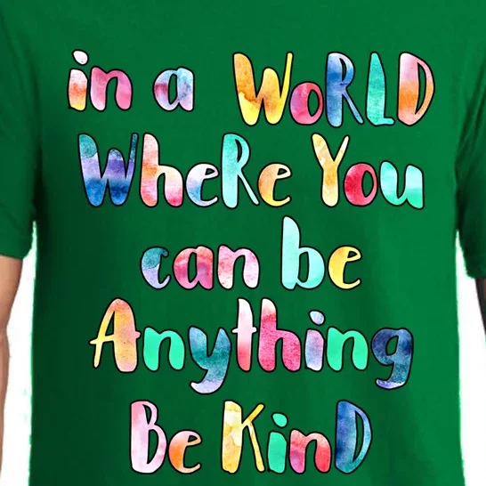 Be Kind In A World Where You Can Be Anything Autism Gift Pajama Set