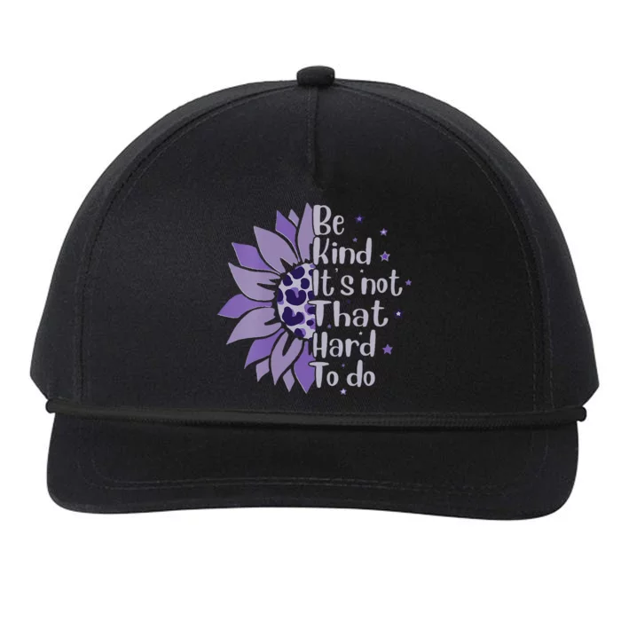 Be Kind It's Not That Hard To Do Sunflower Leopard Print Snapback Five-Panel Rope Hat