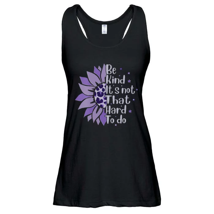 Be Kind It's Not That Hard To Do Sunflower Leopard Print Ladies Essential Flowy Tank