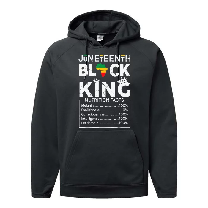 Black King Juneteenth 1865 Independence Day Black Pride Performance Fleece Hoodie