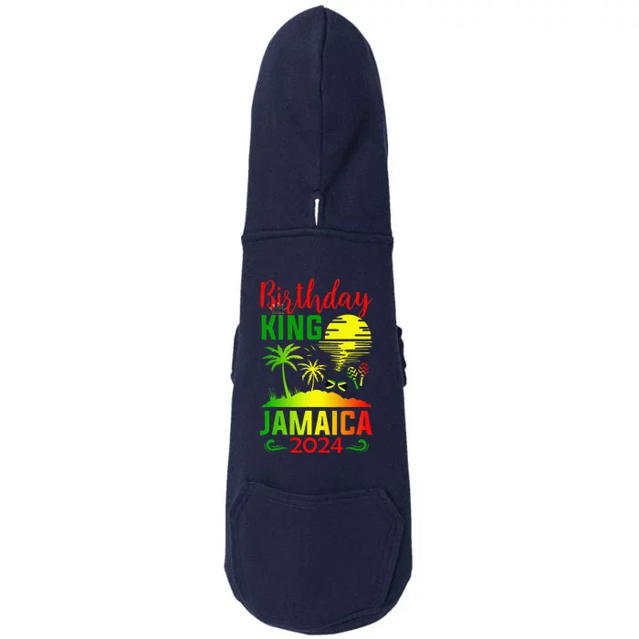 Birthday King Jamaica 2024 Jamaican Vacation Trip Doggie 3-End Fleece Hoodie